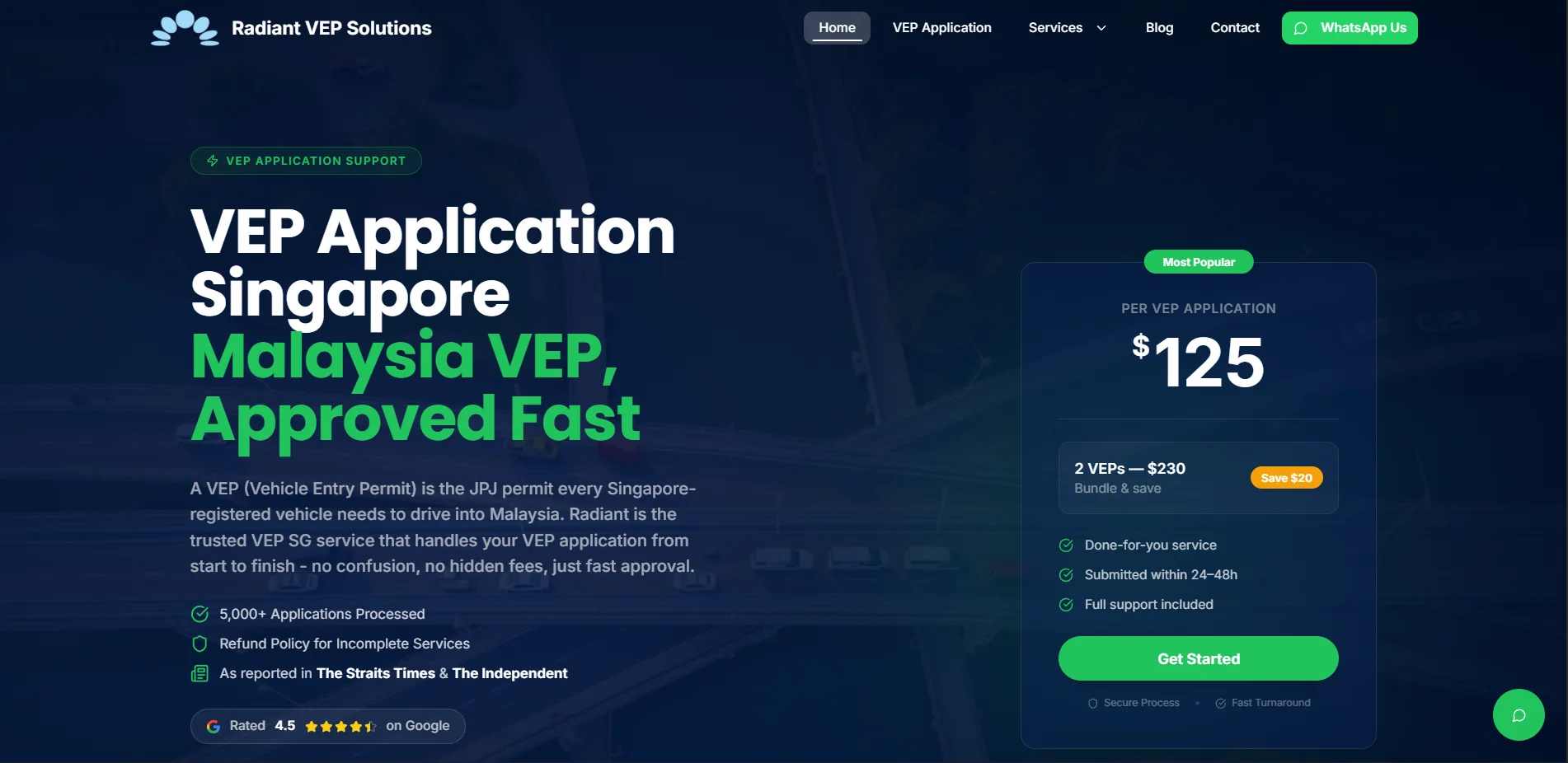 Radiant VEP Solutions — Singapore VEP application web app